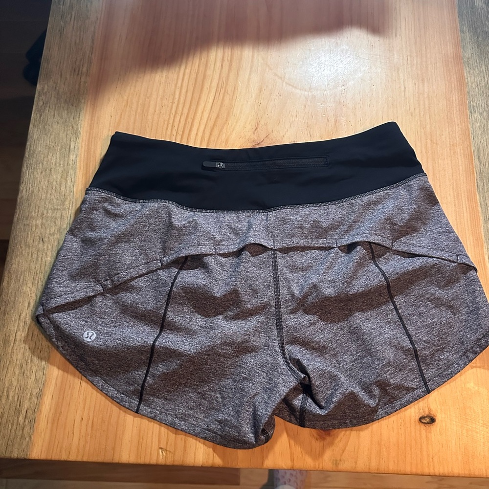 lululemon athletica Women's Black and Gray Athletic Shorts